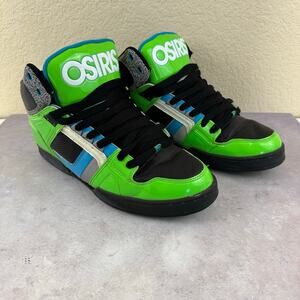 Osiris NYC 83 VLC Shoes Mens Size 12 Neon Green High Top Skate Sneakers Casual